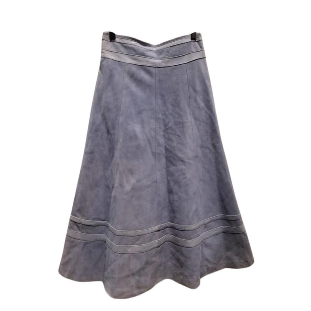 Vintage Reylan Deadstock Blue Suede Skirt Sz 8 Made in Spain NEW!